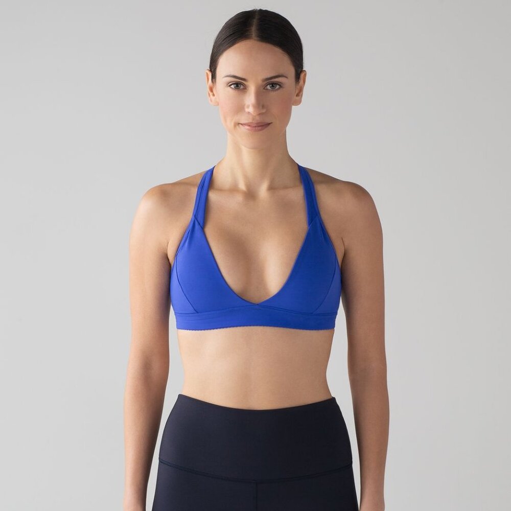 Lululemon Women's Blazer Blue All Day Breeze Racerback Wireless Sports Bra Sz 6